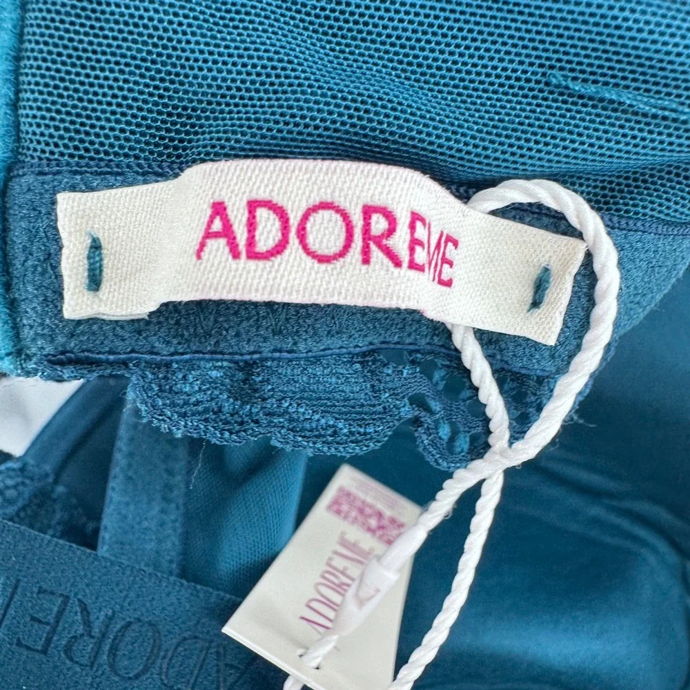 Adore Me Full Coverage Bra Teal Blue Lace Trim Underwire Support Sz 42G New‎